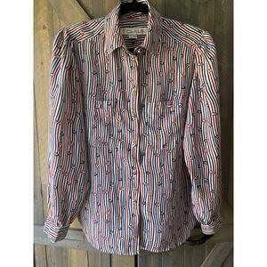 Vintage Chaus Striped Buckle Print Button Down